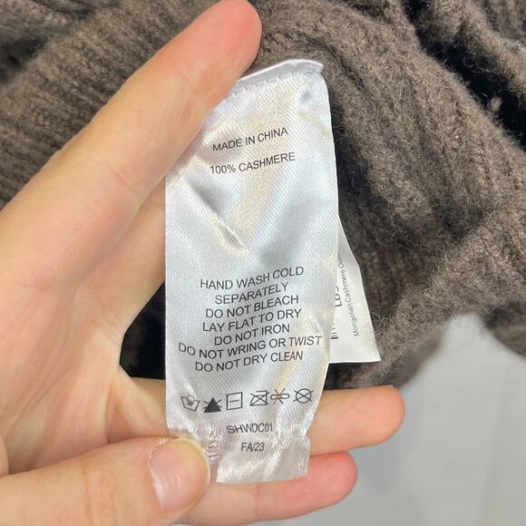 QUINCE Mongolian Cashmere Oversized Boyfriend Cardigan Sweater Brown Size S - Picture 8 of 10